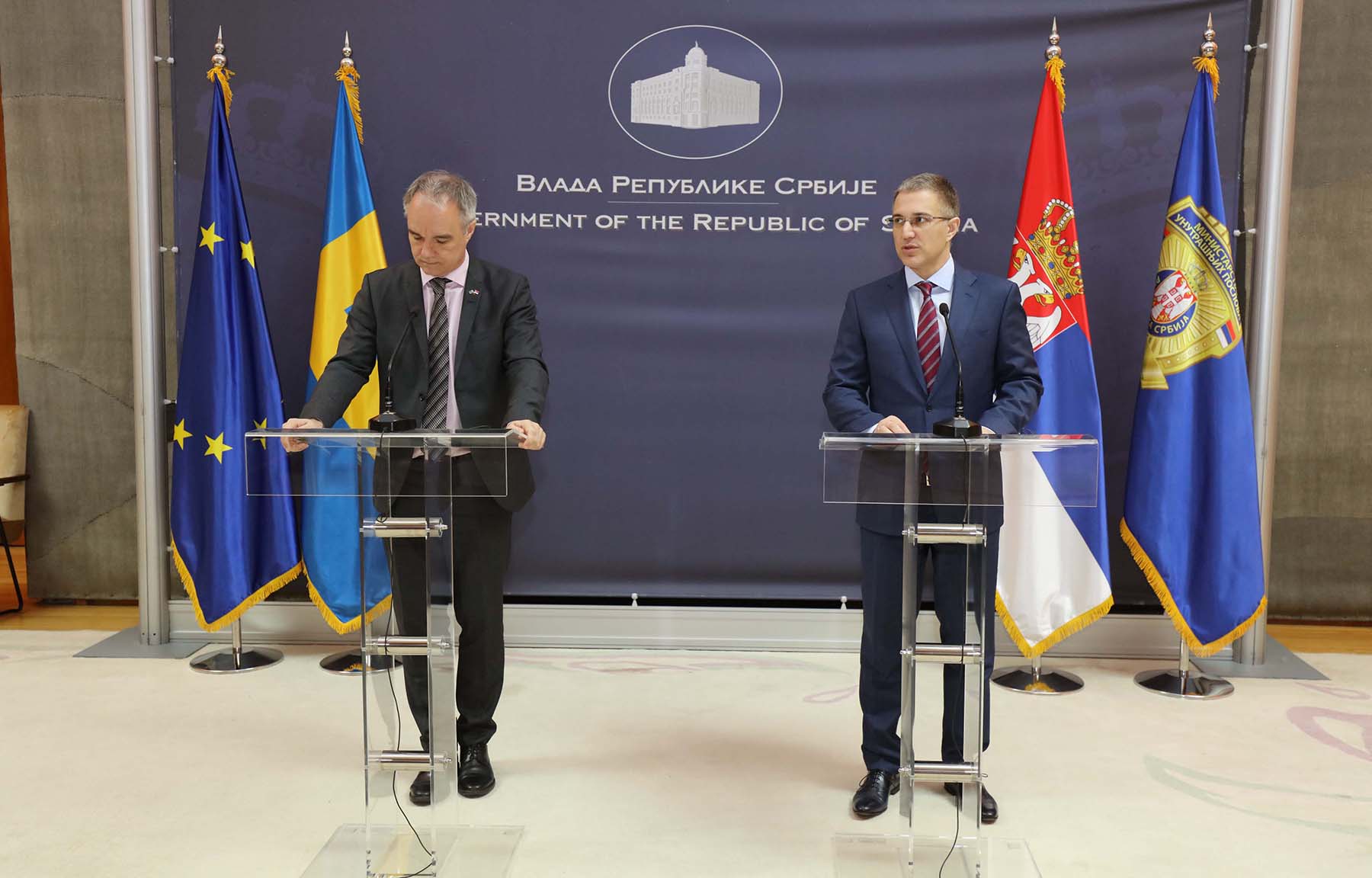 Stefanović i Lundin potpisali sporazume koji će omogućiti dalju stratešku saradnju srpske i švedske policije