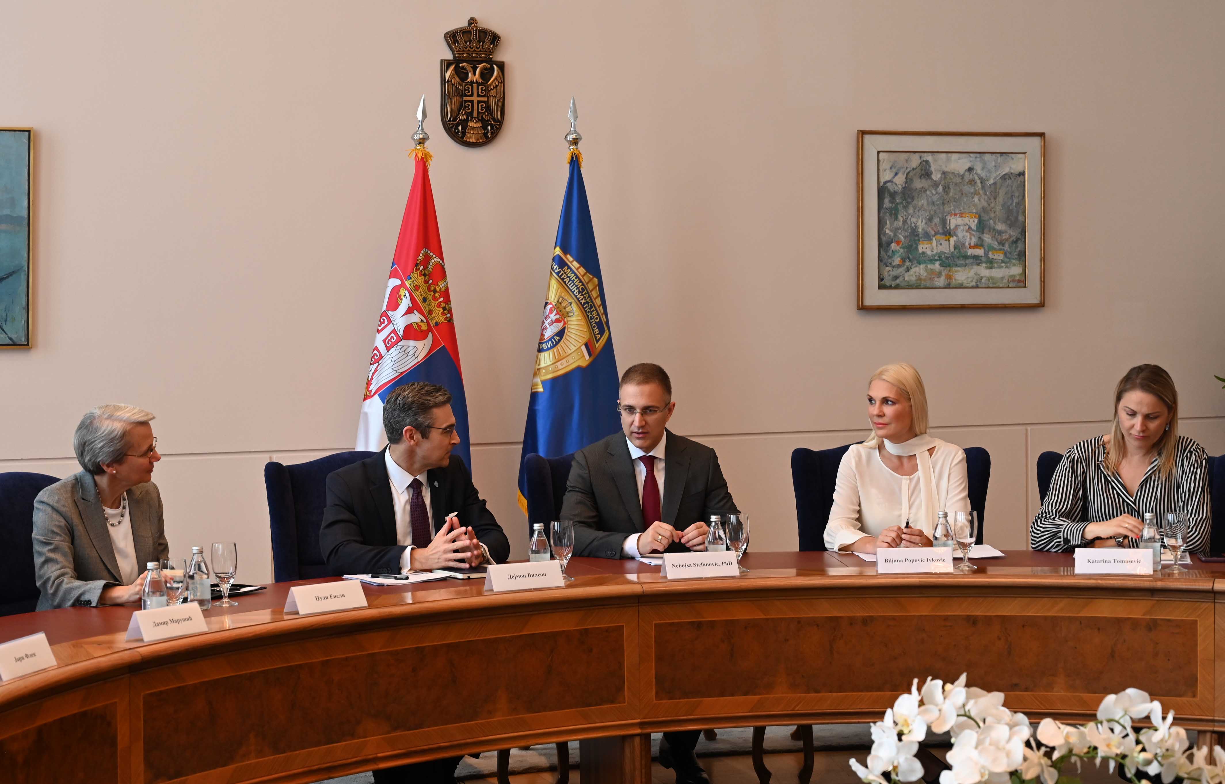 Министар Стефановић разговарао са делегацијом Атлантског савета о могућностима унапређења односа  у оквиру система безбедности